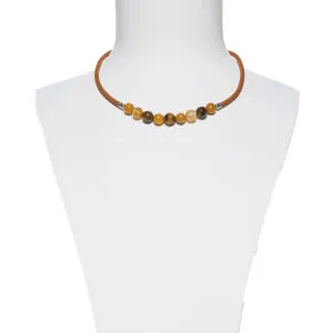 Collana in gomma, Occhio di Tigre ed Agata