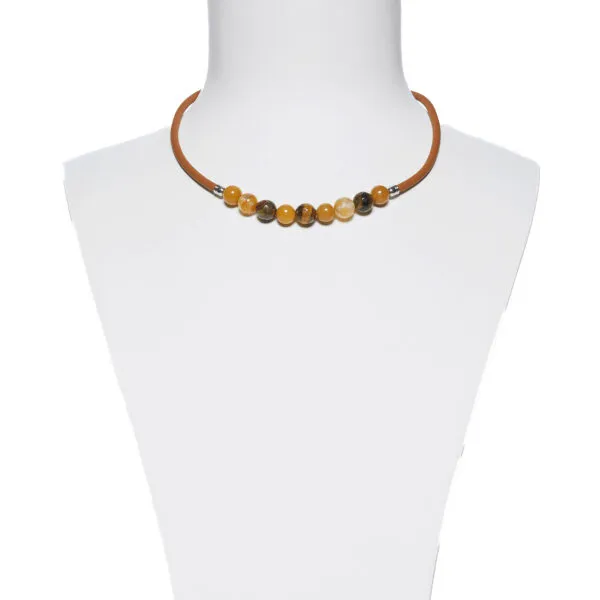 Collana in gomma, Occhio di Tigre ed Agata