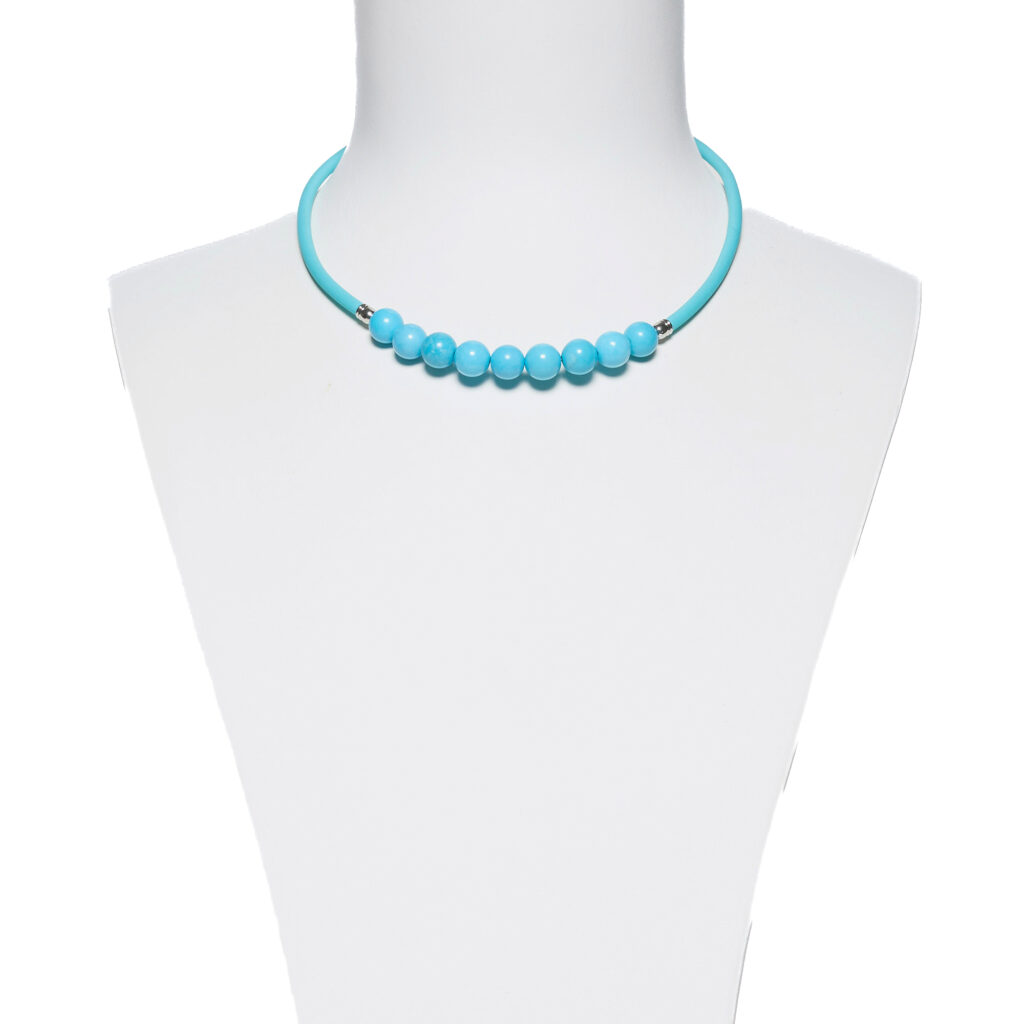 Collana in gomma con Aulite Turchese