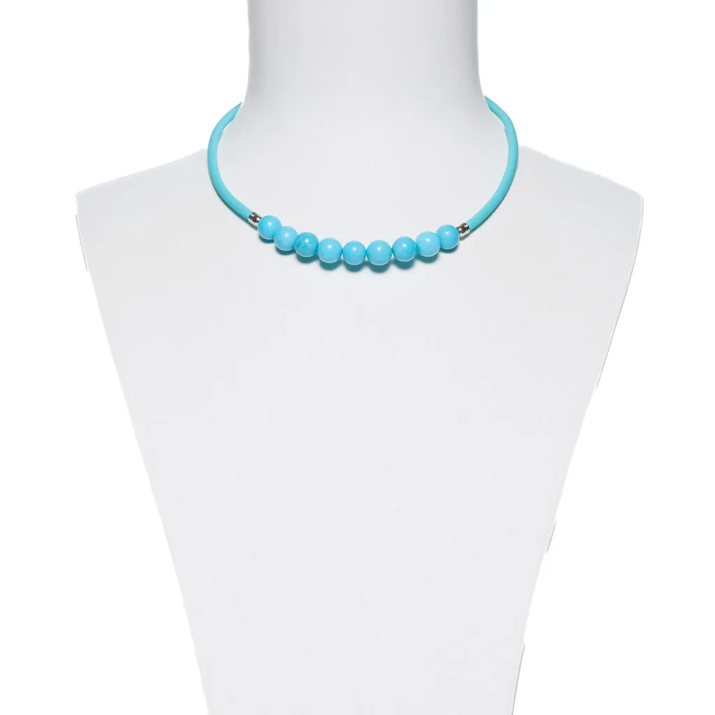 Collier en caoutchouc avec turquoise Aulite