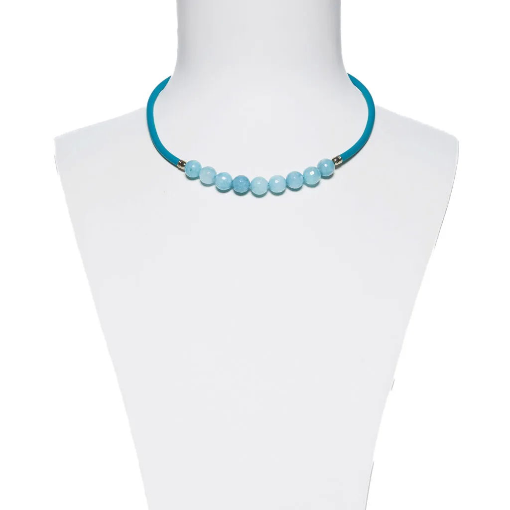 Collana in gomma con Quarzo Azzurro