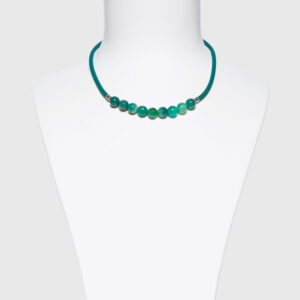 Collana in gomma con Agata Verde