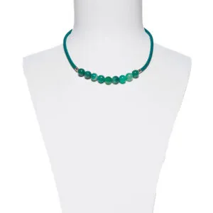 Collier en caoutchouc avec agate verte