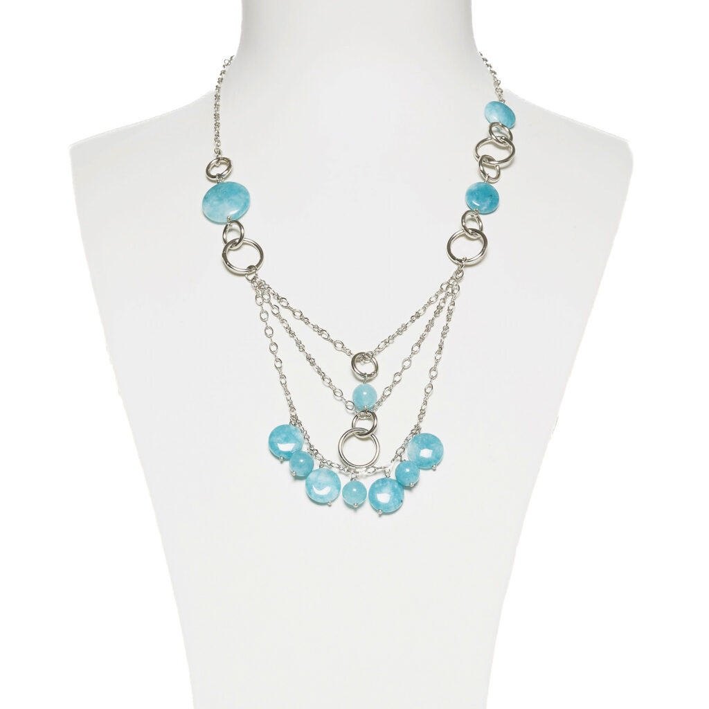 Collana in metallo con Charms in Quarzo Azzurro