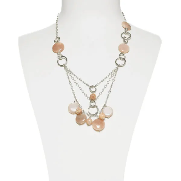 Collana in metallo con Charms in Pietra di Luna