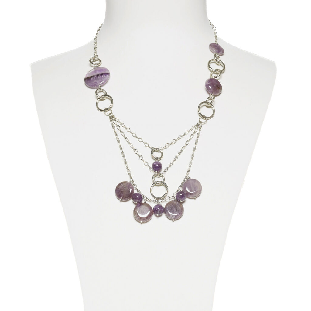 Collana in metallo con Charms in Ametista