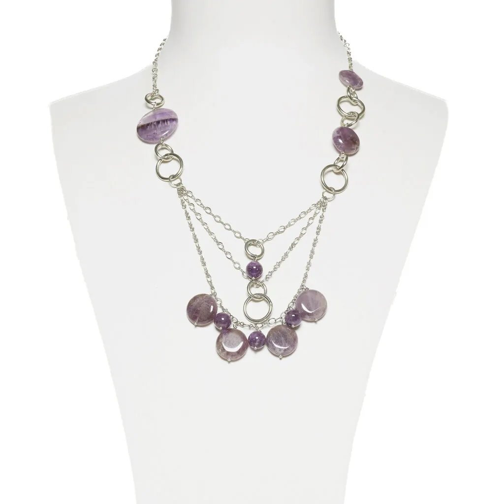 Collana in metallo con Charms in Ametista
