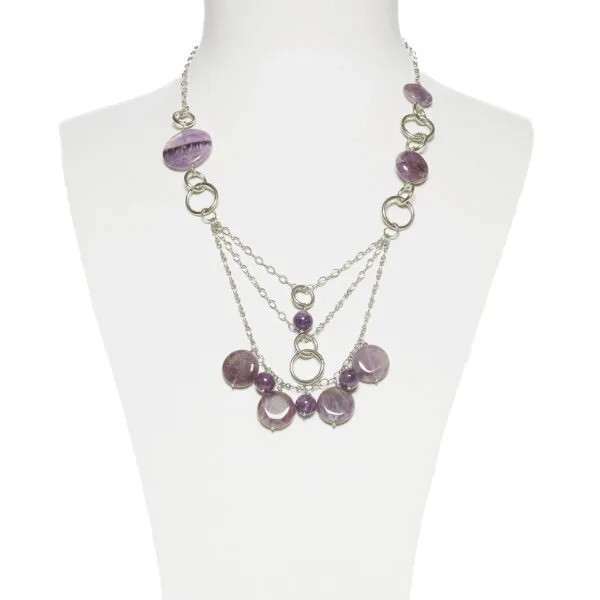 Collana in metallo con Charms in Ametista