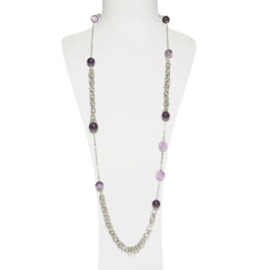 Collana con catena in metallo ed Ametista