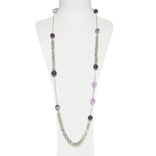 Collana con catena in metallo ed Ametista