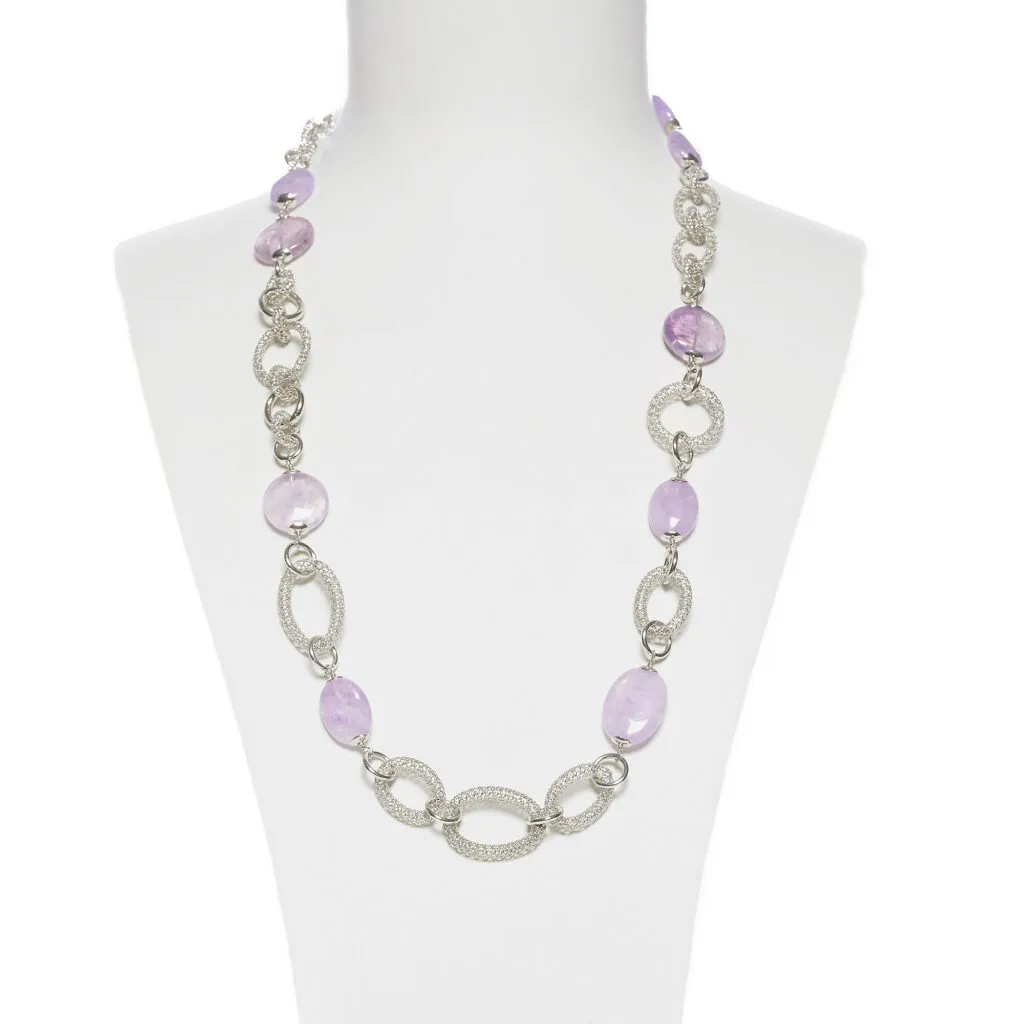 Collana media con elementi in Argento ed Ametista