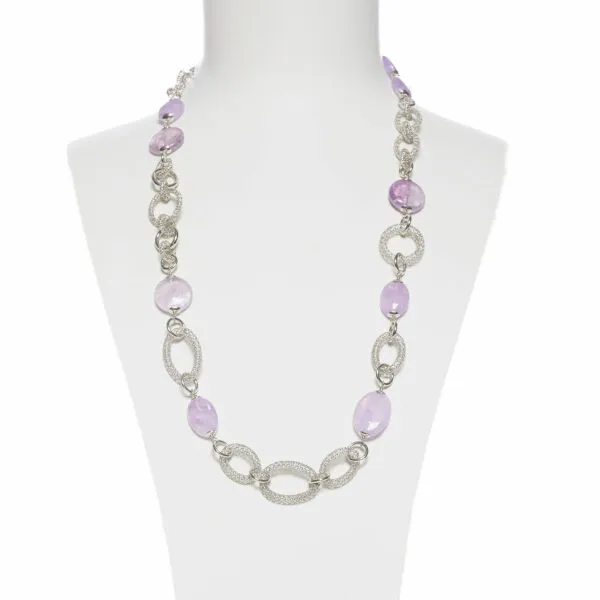 Collana media con elementi in Argento ed Ametista
