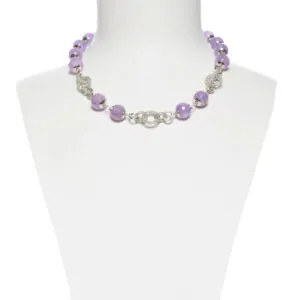 Collana corta con elementi in Argento ed Ametista