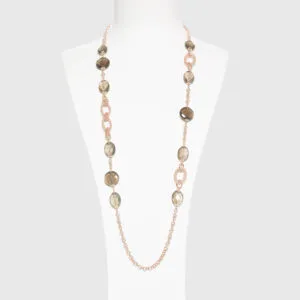 Collana media in Argento rosato e Quarzo Fumè