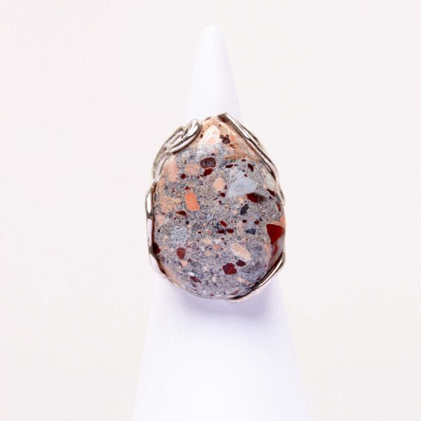 Anello Regolabile in Argento con Diaspro