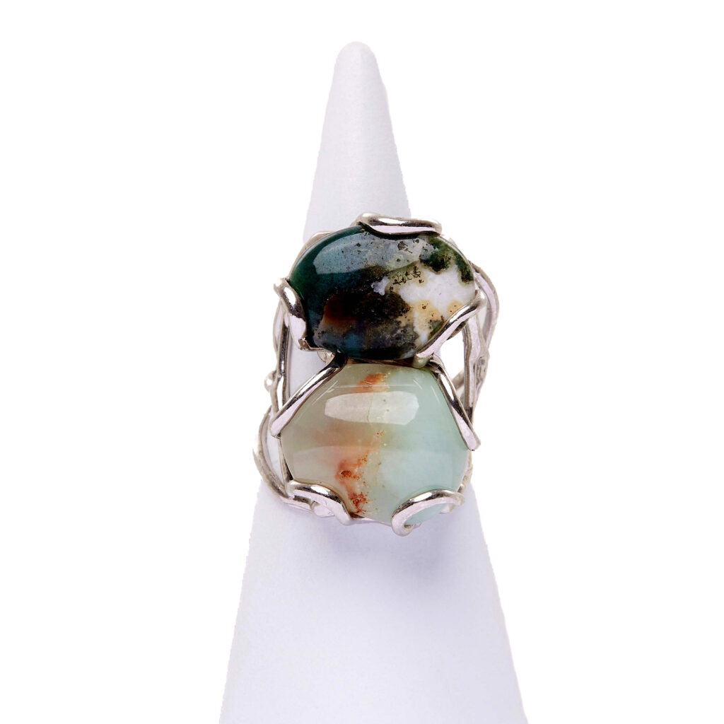 Anello Regolabile in Argento con Agata