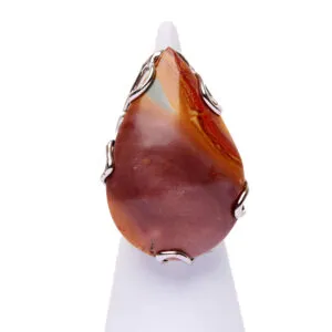 Bague réglable en argent avec Mokaite