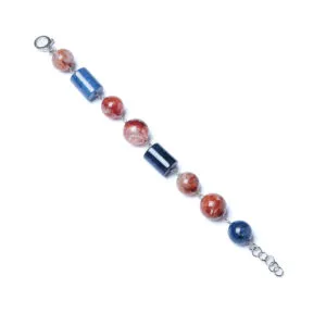Bracciale in Dumortierite e Quarzo Ematoide