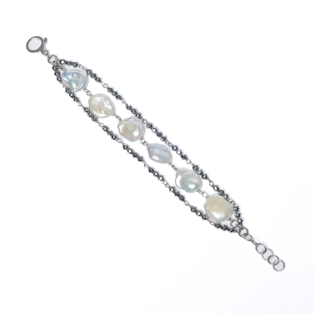 Bracciale infilato in Perle ed Ematite