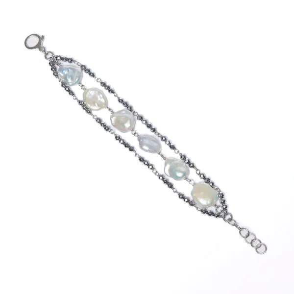 Bracciale infilato in Perle ed Ematite