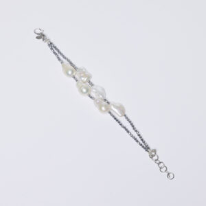 Bracciale a due fili in Perle con Ematite