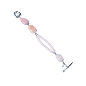 Bracciale con Argento, Morganite e Quarzo Rosa