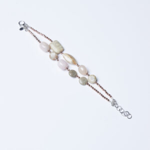 Bracciale in Morganite e Corallo Fossile