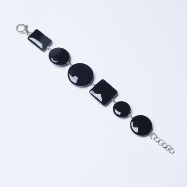 Bracciale rilegato in Argento ed Agata nera