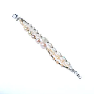 Bracciale a tre fili in Ematite e Perle