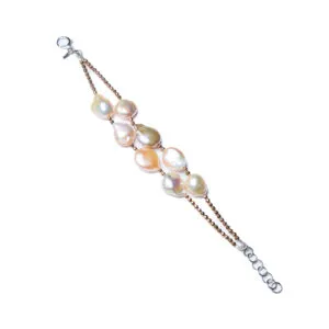 Bracciale in Ematite dorata e Perle