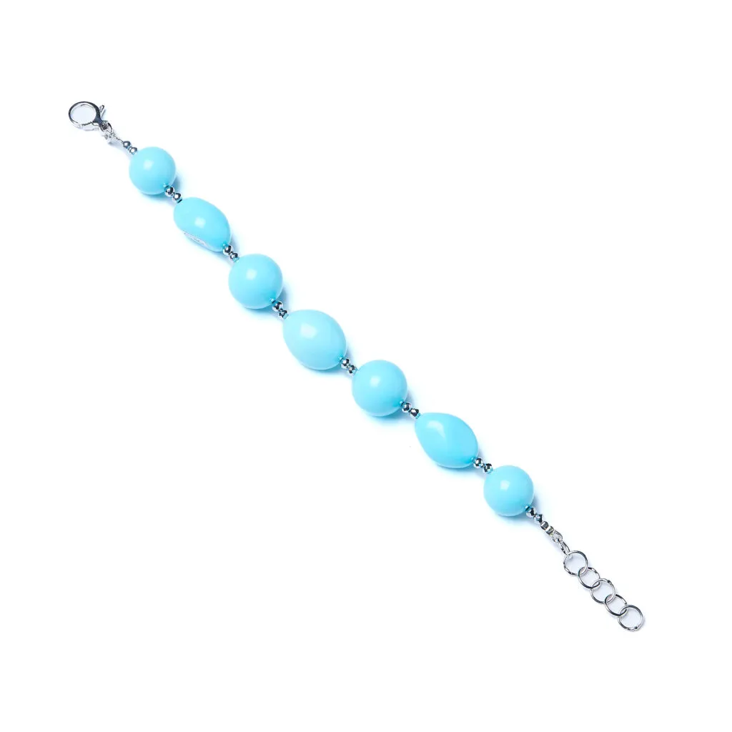 Bracciale infilato in Pasta di Turchese ed Ematite