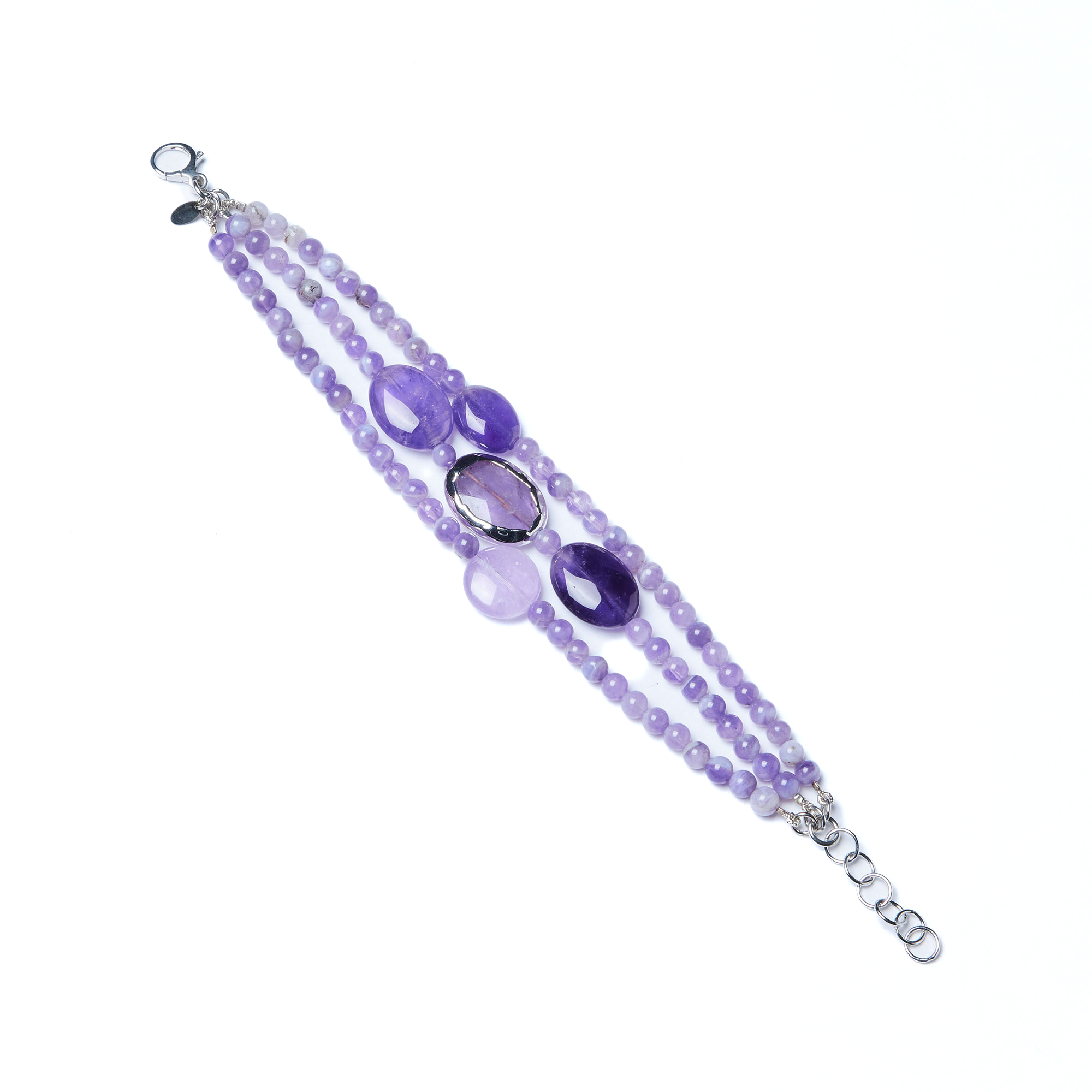 Bracciale In Ametista Naturale Kaluofan – Elastico, 8 Mm – Donna E Uomo
