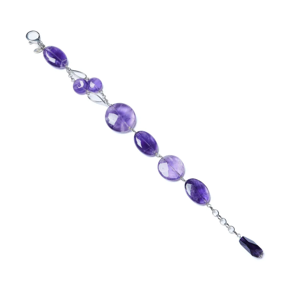 Bracciale rilegato in Ametista ed Argento