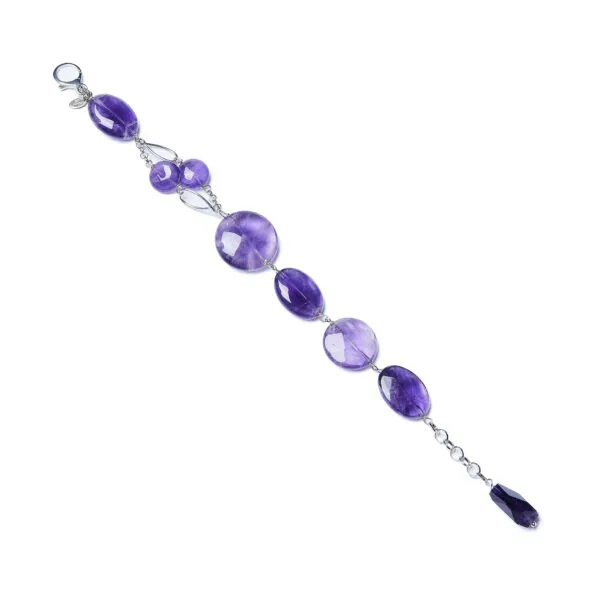 Bracciale rilegato in Ametista ed Argento