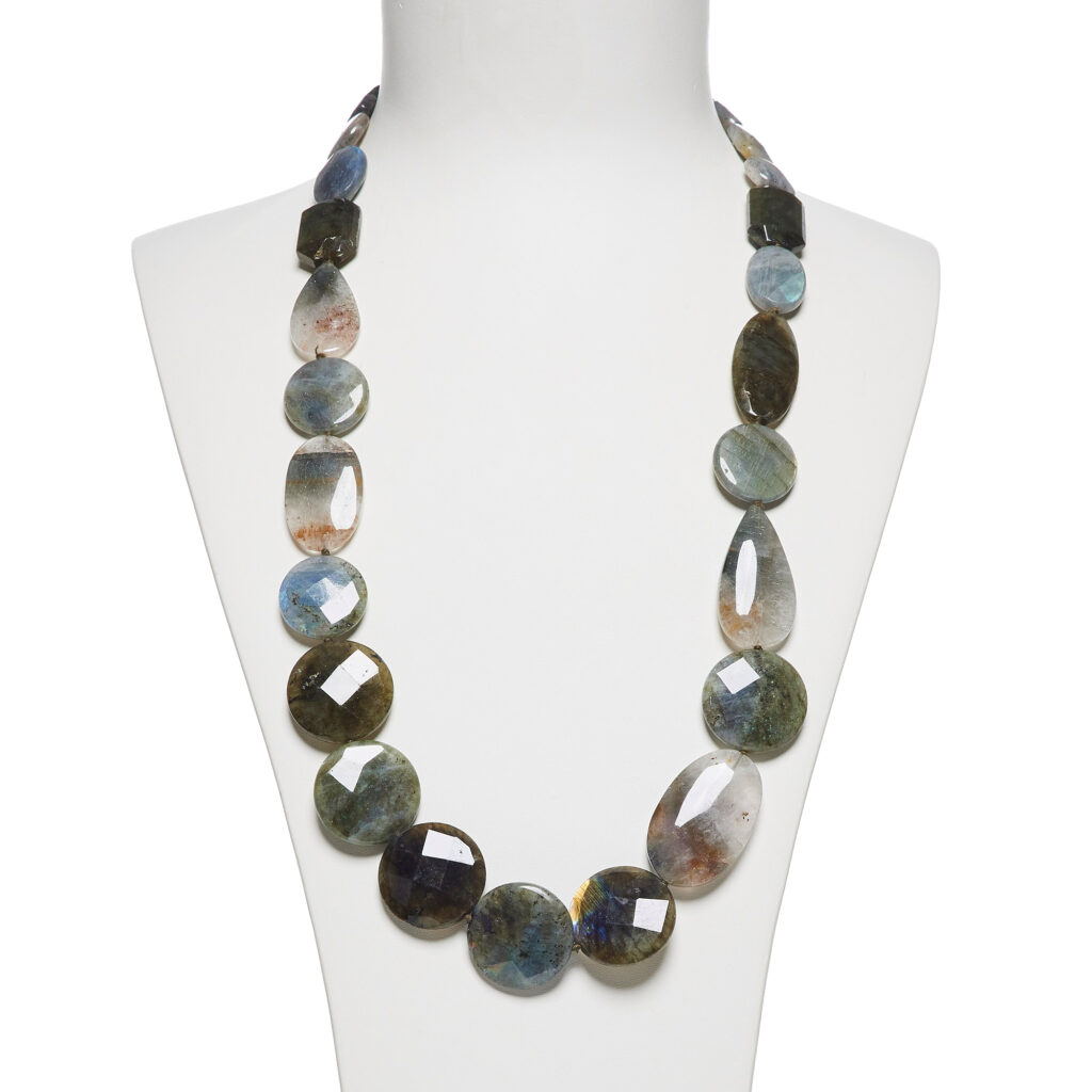 Collana in Labradorite, Lodolite ed Argento