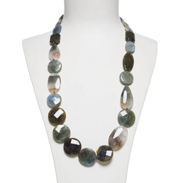Collana in Labradorite, Lodolite ed Argento