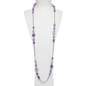 Collana in Ametista ed Ematite rodiata