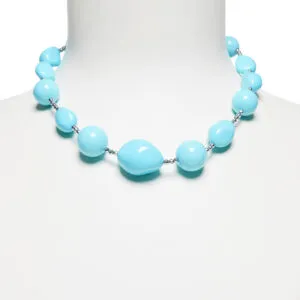Collana corta in Pasta Turchese ed Ematite Rodiata
