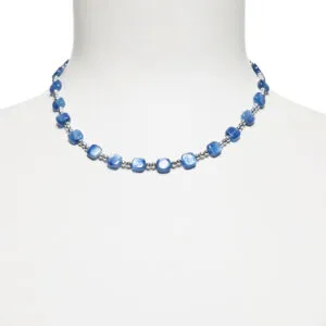 Collana in Cianite con Ematite rodiata