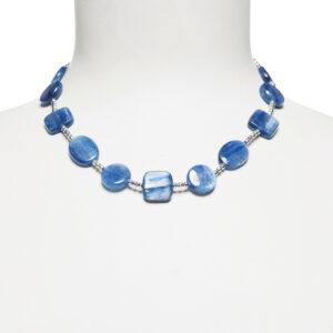 Collana in Cianite con Ematite rodiata