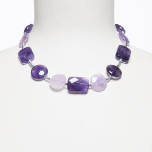Collana in Ametista ed Ematite rodiata
