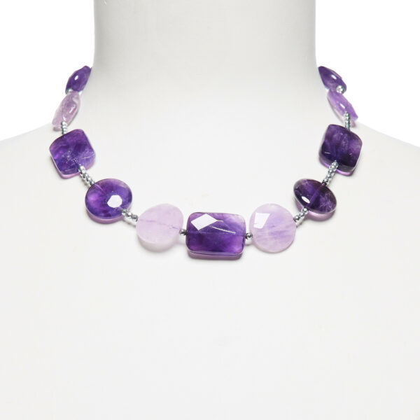 Collana in Ametista ed Ematite rodiata