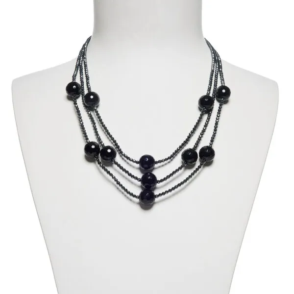 Collana in Agata Nera ed Ematite