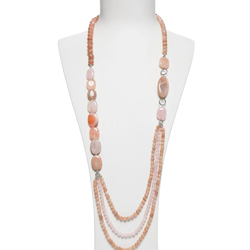 Collana in Pietra di Luna, Morganite ed Agata
