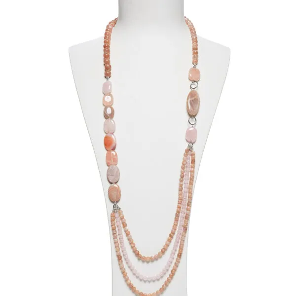 Collana in Pietra di Luna, Morganite ed Agata