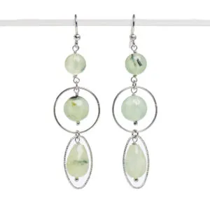 Orecchini in Prehnite ed elementi in Argento
