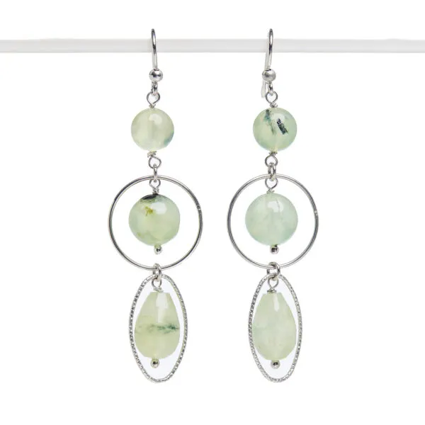 Orecchini in Prehnite ed elementi in Argento
