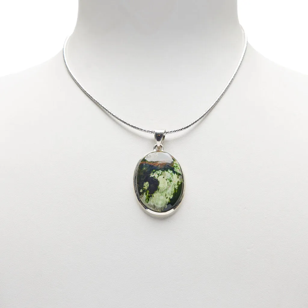 Ciondolo in Cromo Calcedonio ed Argento