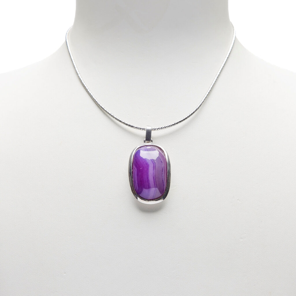 Ciondolo in Agata Viola con Argento