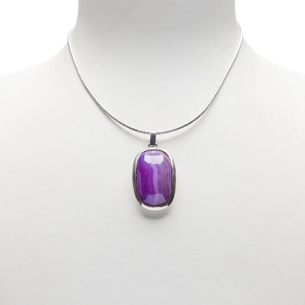 Ciondolo in Agata Viola con Argento